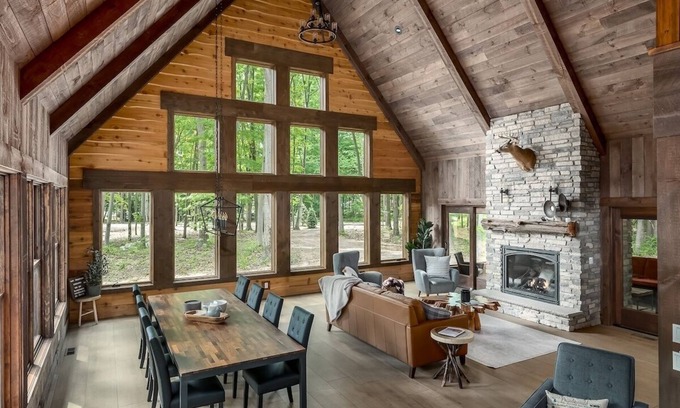 Allegan County Cabin | New Build Luxury Wooded Lodge Steps From Lake MI