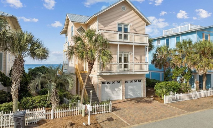 Santa Rosa Beach House | New Listing! Beach Front! Hot Tub! Panoramic Views of the Gulf! 3 Adult Bikes! Grill!