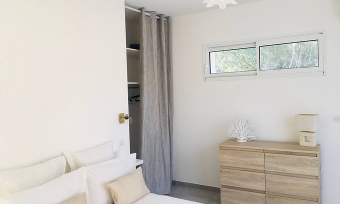 Calvi Villa | New villa terrace and garden with trees