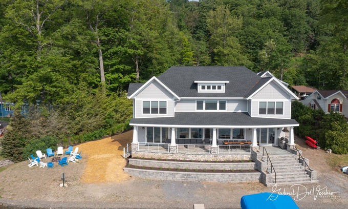Cameron House | Newly Constructed Luxury Home On 150' Natural Beach With Dock And Hot Tub!