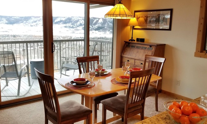 Steamboat Springs Condo | No-joke View, A/C, Remodeled, Free Ski Shuttle, Stocked Kitchen, Super Clean!