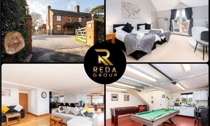 Knowle Sands House | Oak Cottage, Games Room, Dog Friendly Sleep 16 NEC
