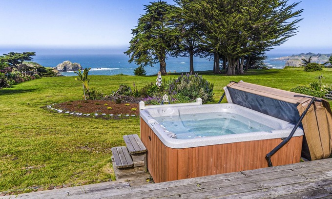 Elk House | Oceanfront home w/private hot tub, ocean views & entertainment