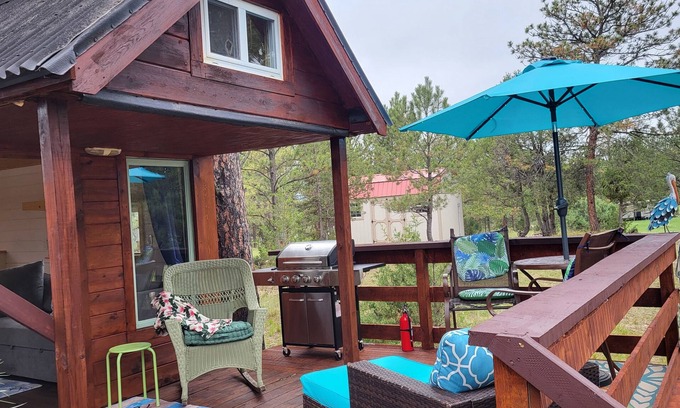 Hot Springs Cottage | Ollie's Place - Tiny House@EvansCliff Hot Tub w/large Sibley Double Tent COMBO!