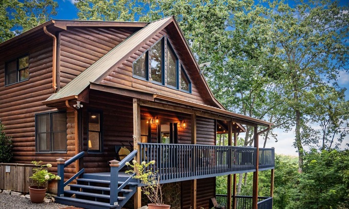 Morganton Cabin | Once Upon an Oak Ledge - Pet Friendly | Hot Tub | Mtn View | Game Room