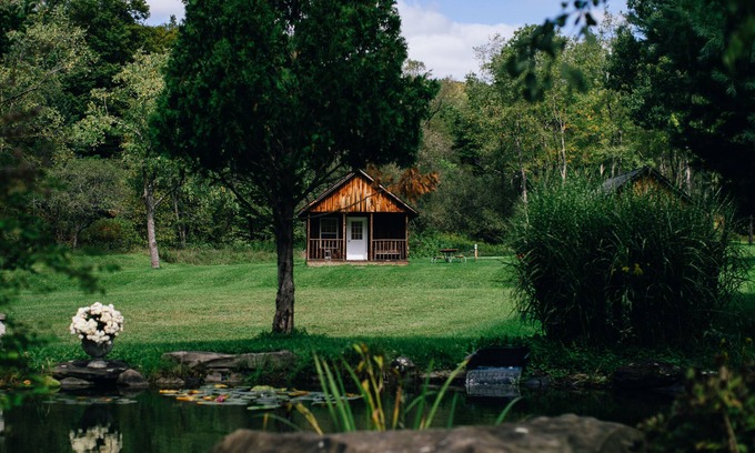 Blodgett Mills Cabin | One room cabin with bathroom