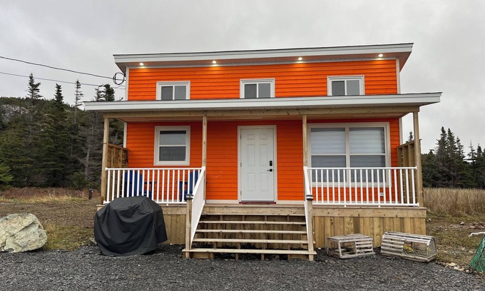 Twillingate Cottage | Orange Jellybean: Great ocean views and sunsets a short walk to town