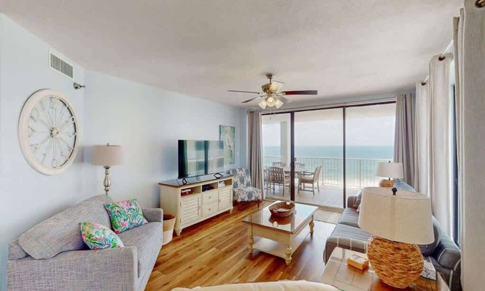 Orange Beach Condo | Panoramic Gulf Views|Beachfront|3 bedroom|Sleeps 8
