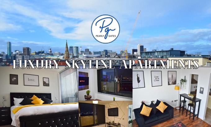 Bordesley Apartment | Penthouse - Amazing City Skyline Views - Balcony - FREE extra 2 hours - FREE Parking - Utilita Arena - Bullring Shopping - New St Station- Super King Size Bed