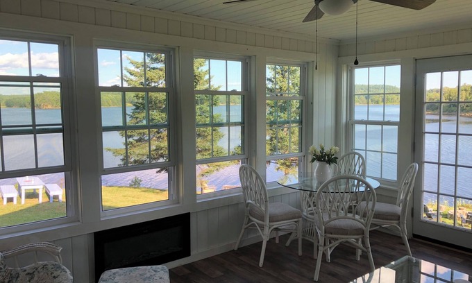Calais House | Pet Friendly Waterfront Farmhouse- PVT OFC, Views, Kayaks, Game Room & Playset