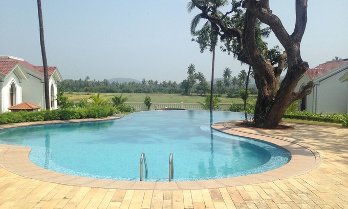Siolim Apartment | Pool Facing Fully Furnished Single Bedroom Apartment in Siolim