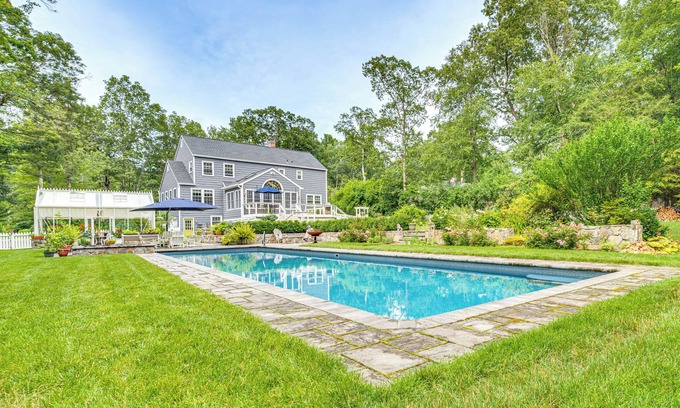 Stevenson House | Pool, Gardens & Hot Tub: Luxe Sandy Hook Home!