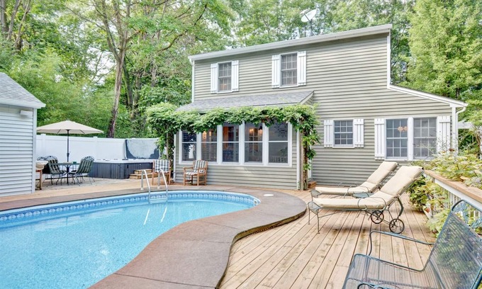 Fennville House | Poolside: Private Swimming Pool and Hot Tub, Close to Beach and Town