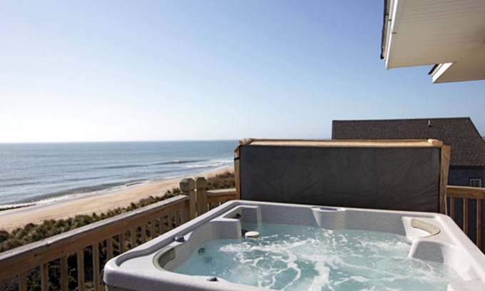 Buxton House | Premier Oceanfront Dog Friendly Home with Pool, Elevator, Hot Tub, and Tiki Bar