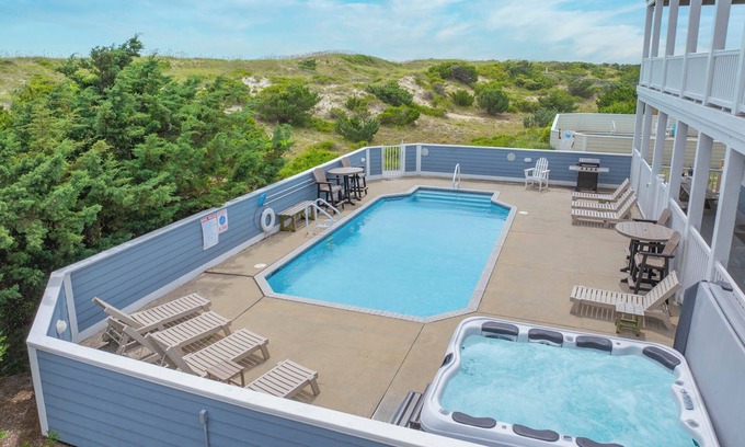Ocean Isle Estates House | Premier Oceanfront w/Pool, Hot Tub, Elevator, Game & Theater Rooms, Tiki Bar