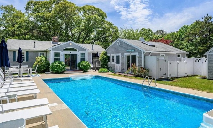 Eastham House | Private Dog-Friendly Home with Heated Pool & Guest Cottage at National Seashore