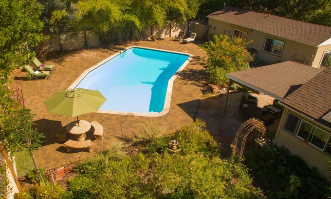 Valley Village House | Private Garden Home with Large Saltwater Pool, Serene Office, Fireplace etc.