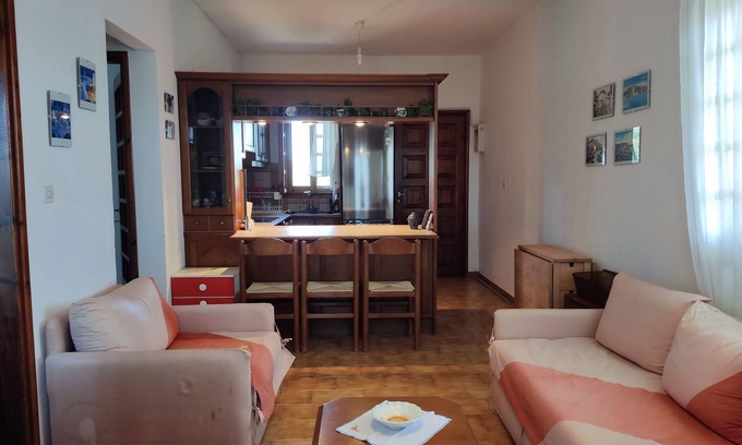 Psakoudia Apartment | Psakoudia old olive trees apartment 50 m2 with 2 bedrooms and sea view