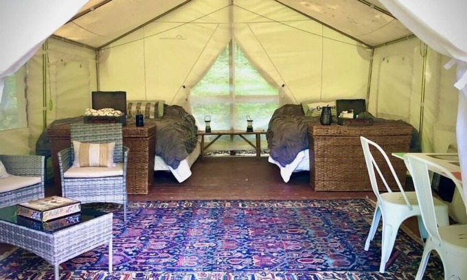 Rushville Bed & Breakfast | Quad Squad Glamping Tent & Breakfast for 2-4+ in Finger Lakes Wine Country