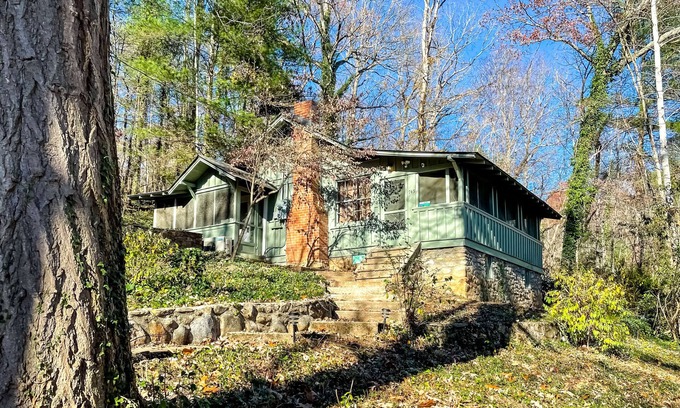 Waynesville House | Quaint mountain cabin with porch, washer/dryer, and free WiFi