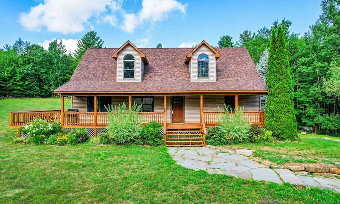 Johnsburg House | Quiet dog-friendly retreat with large yard, hot tub, deck, grill, foosball & W/D