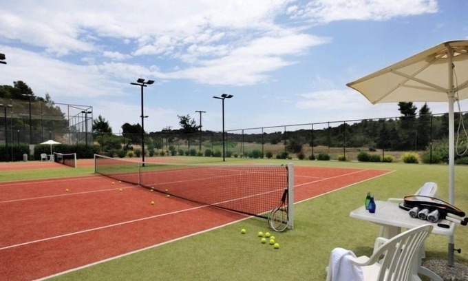 Agii Anargiri House | R 1191 Hotel Grace - Double Room with Sea View, Indoor Children's Playground & Tennis Court
