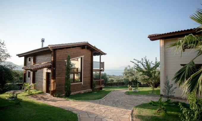 Chalcis Villa | R 3044 Villa Evron with Sea View Pool & Private Sauna WITH Central Heating, Private Sauna & Sofa Be