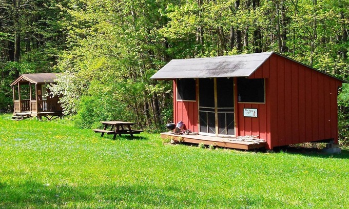 Dryden Cabin | Red Eft Rustic Camping Cabin at Camp Earth Connection