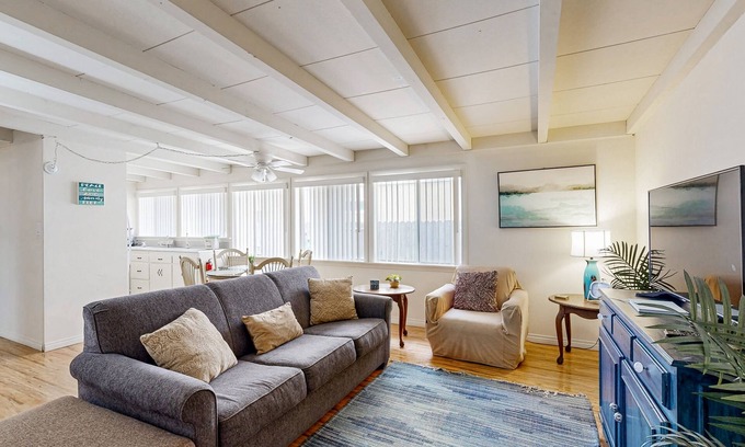 Pierpont Bay House | Relaxing duplex w/private fenced patio - 200 feet to Pierpont Beach