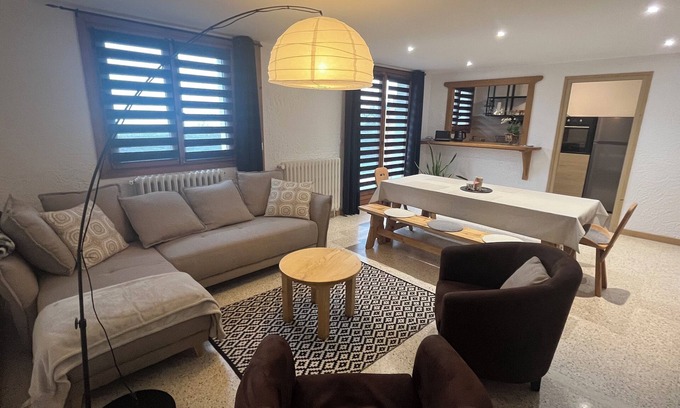 Araches-la-Frasse Apartment | Renovated 75m2 apartment with balcony and panoramic view.
