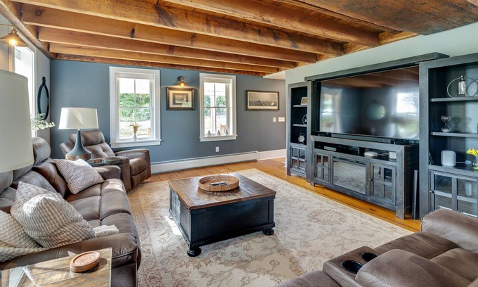Chittenden County House | Renovated historic home with decks, game room, wet bar, washer/dryer, & firepit