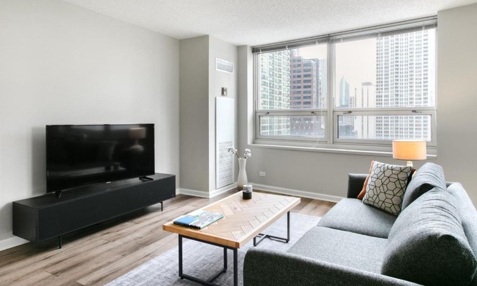 Rush and Division Apartment | River N 2BR w Gym WD nr Magnificent Mile CHI-164