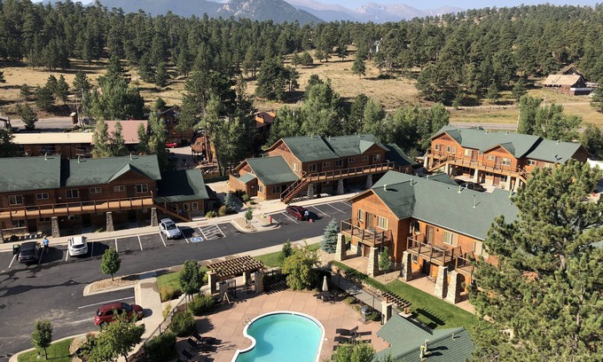Estes Park Condo | Riverfront unit, steps from pool & hot tubs. 5-minute walk to restaurants & shop