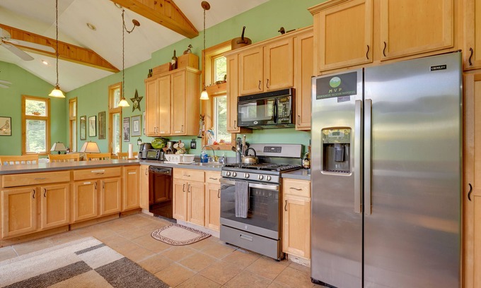 Bridgewater Corners House | Riverfront Vermont Vacation Rental w/Hot Tub