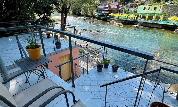 Banja Luka House | Riverside 2-bedroom house with private terraces and stunning views in Banja Luka