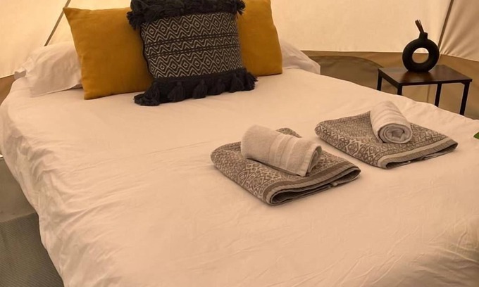 Dwyran RV Rental | Rustic 6m Bell Tent: Glamping Stay