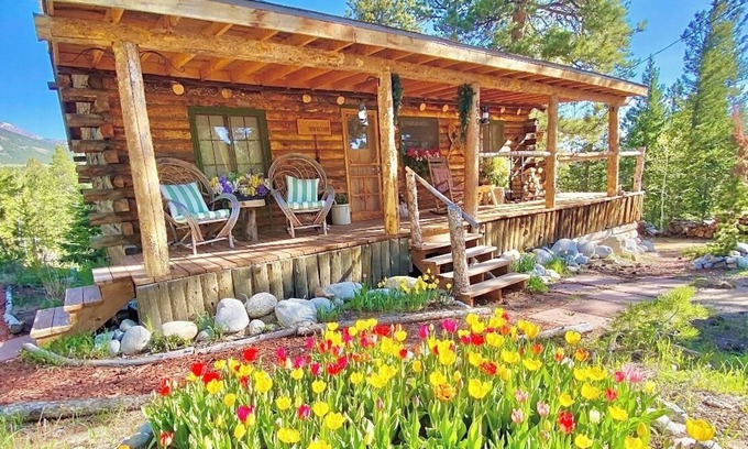 Allenspark Cabin | Rustic Log Cabin near National Park with Hot Tub & Mountain Views