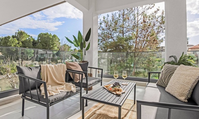 Agia Fyla Apartment | Sanders Triple - Lovely 1-Bdr Apt with Balcony