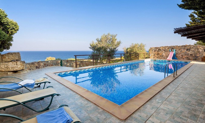 Livadia Villa | Sea Views Villa Lefkothea w/Private Pool for Families, Children Area & Sea view