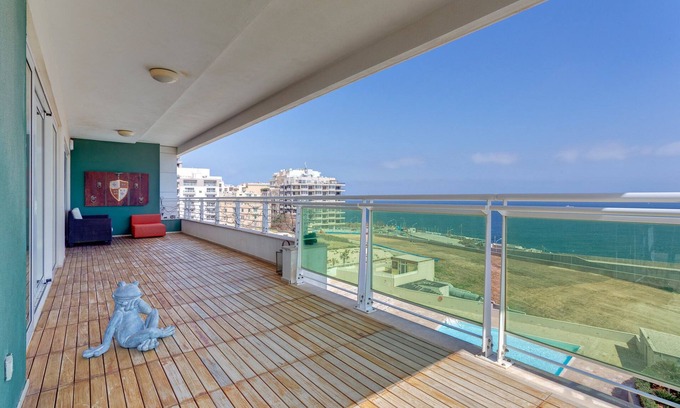 Sliema Apartment | Seafront Apartment with Pool, Upmarket Complex
