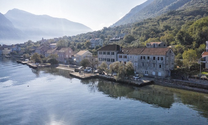 Prcanj Apartment | Seafront, traditional Stone Apartment with Mountain Views.