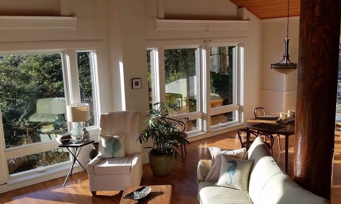Manchester House | SEAGLASS - Secluded Irish Beach, Mendocino area oceanview home w treehouse feel