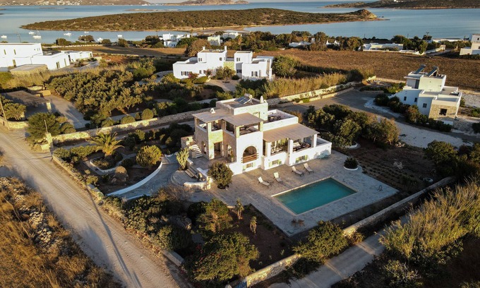 Paros Villa | "Secluded Elegance: Three-Level Villa with Ocean Views, Pool, and Outdoor Oasis"