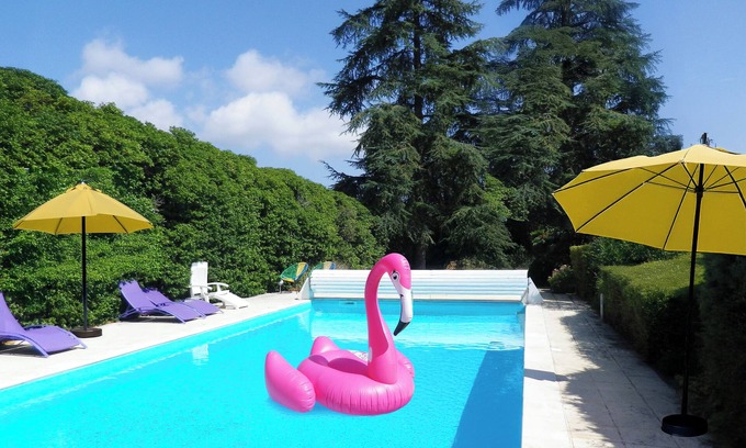 Beauville House | Secluded house: charm, big park, salt pool, Spa, fitness, boules, Wi-Fi and view