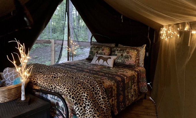 Rushville RV Rental | Selah Serenity Tent-n-Breakfast Glamping for 2 in Finger Lakes Woodland Site