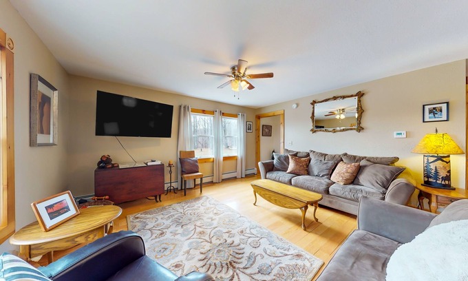 North Troy House | Serene dog-friendly nature retreat with large deck - near skiing, hiking & golf