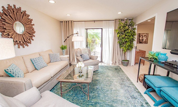 Wesley Chapel Condo | Serene Hideaway – Ground-Floor Corner Condo w/King Suite, Smart TVs & Private Patio!