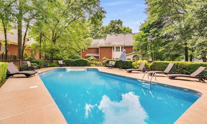 Conyers House | Serene Poolside Oasis 5 BR, Office, Luxe Amenities