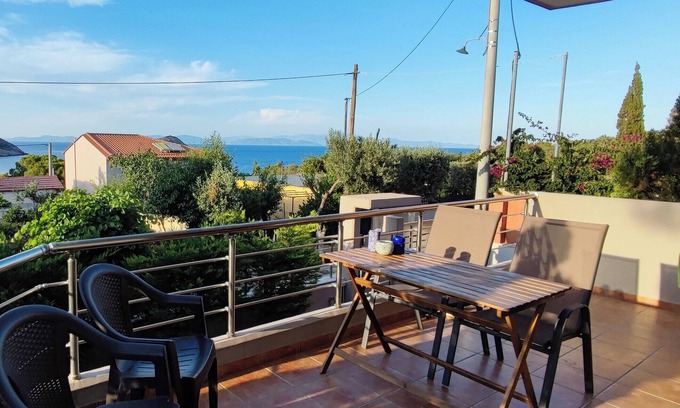 Ormos Agiou Ioannou Apartment | Serenity apartment-Ground floor -seaview- Seashore 150 m away-AMA 1785.