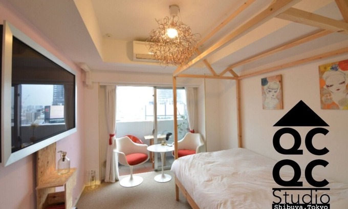 Dogenzaka Apartment | Shibuya station 5min. QCQC studio- Pink 1